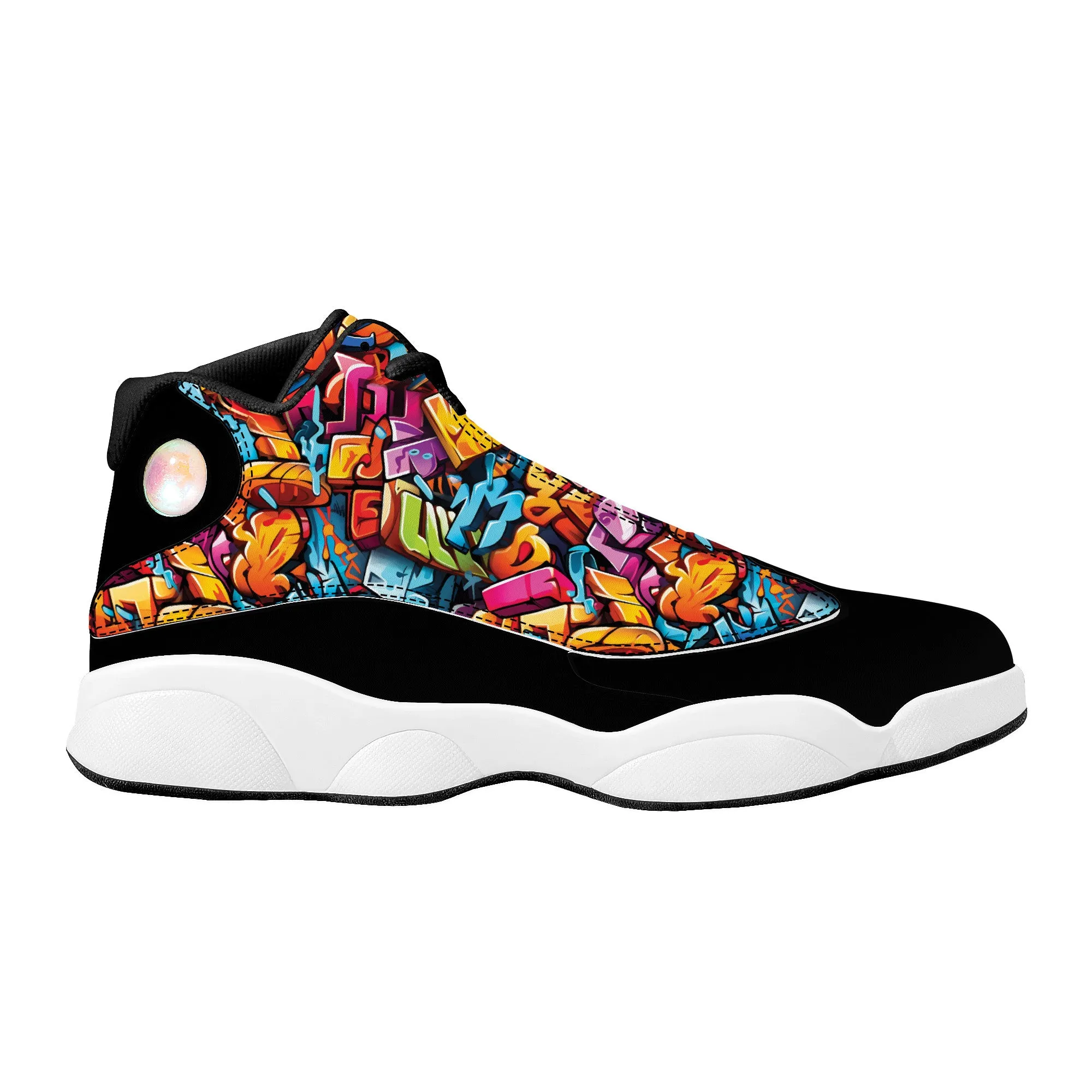 3D Street Art Word Graffiti Design High-Performance Basketball Shoes