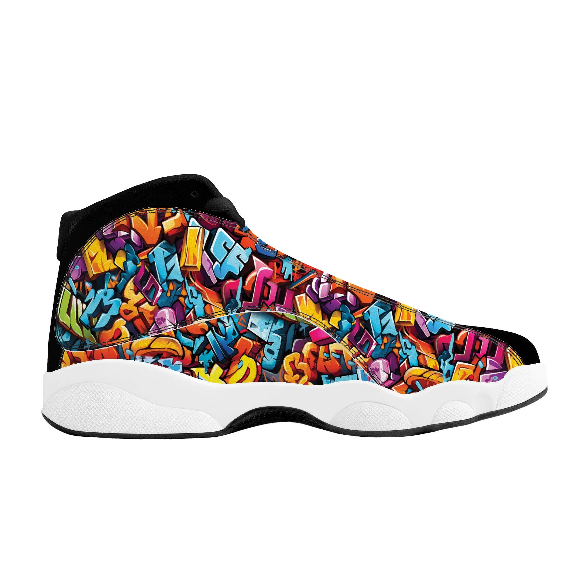 3D Street Art Word Graffiti Design High-Performance Basketball Shoes