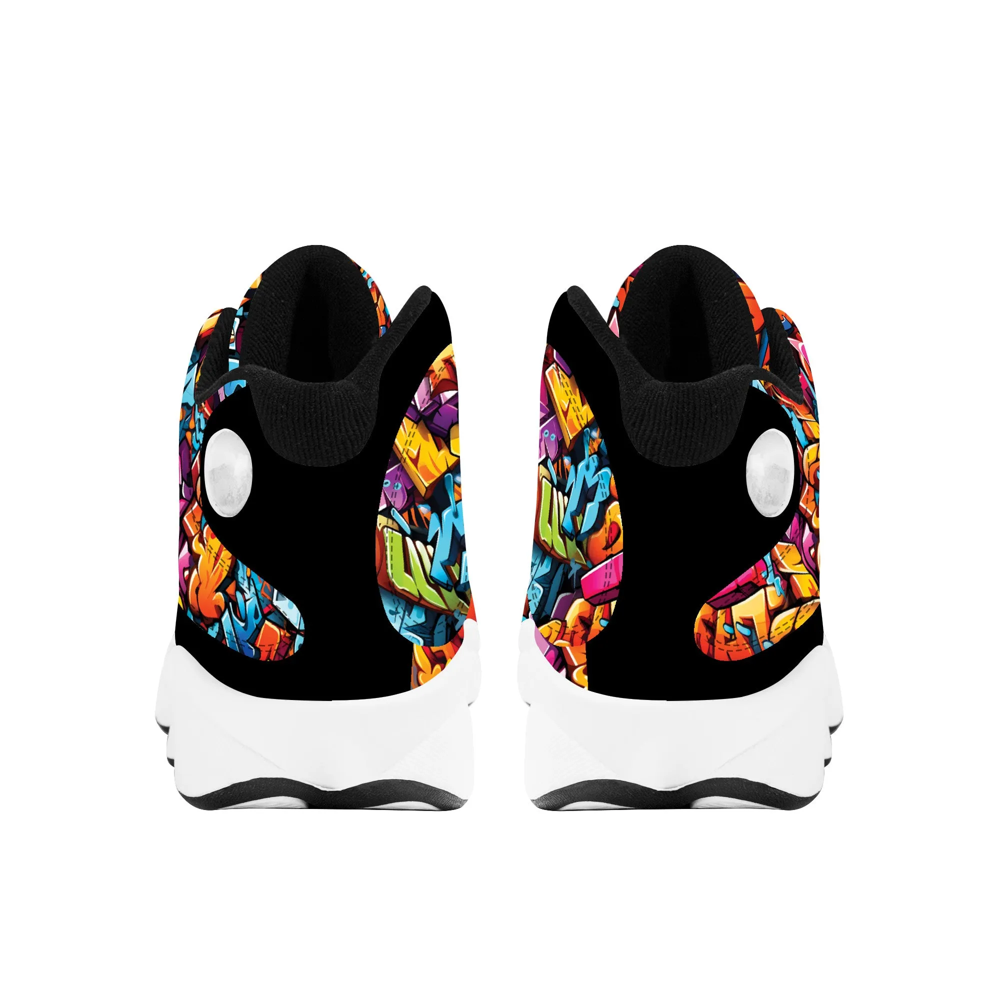 3D Street Art Word Graffiti Design High-Performance Basketball Shoes