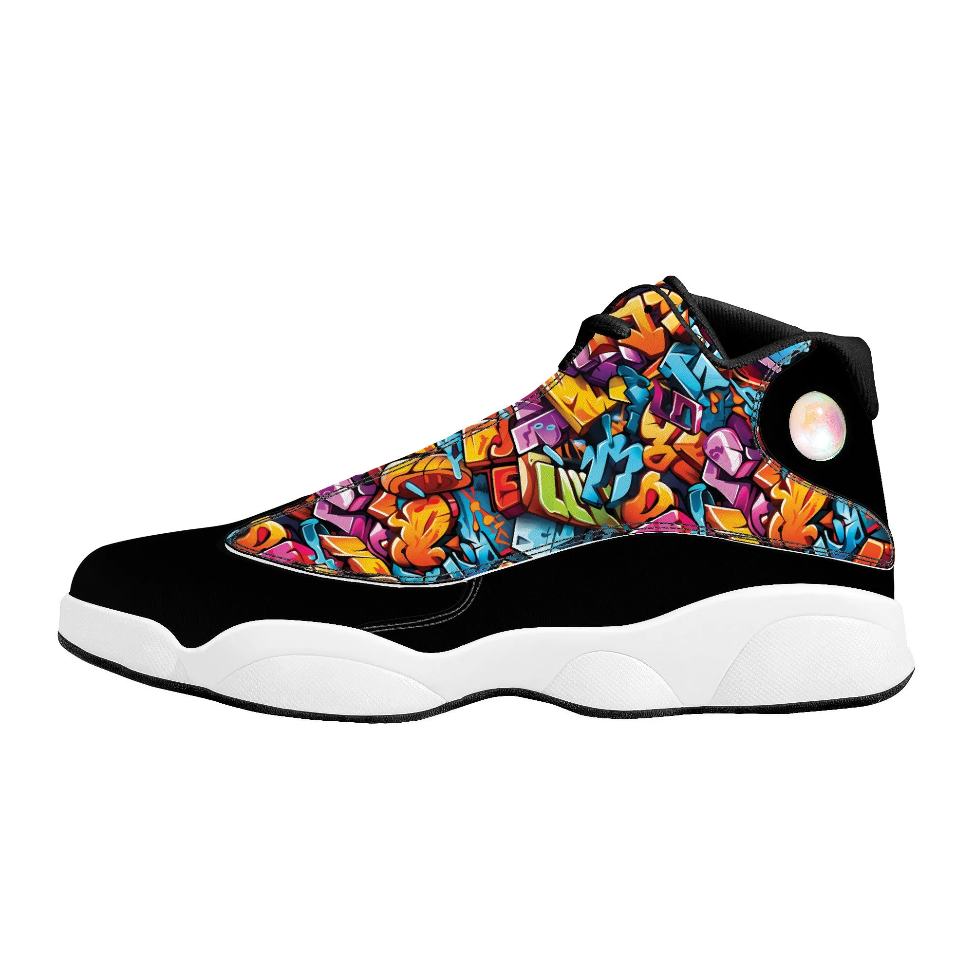 3D Street Art Word Graffiti Design High-Performance Basketball Shoes