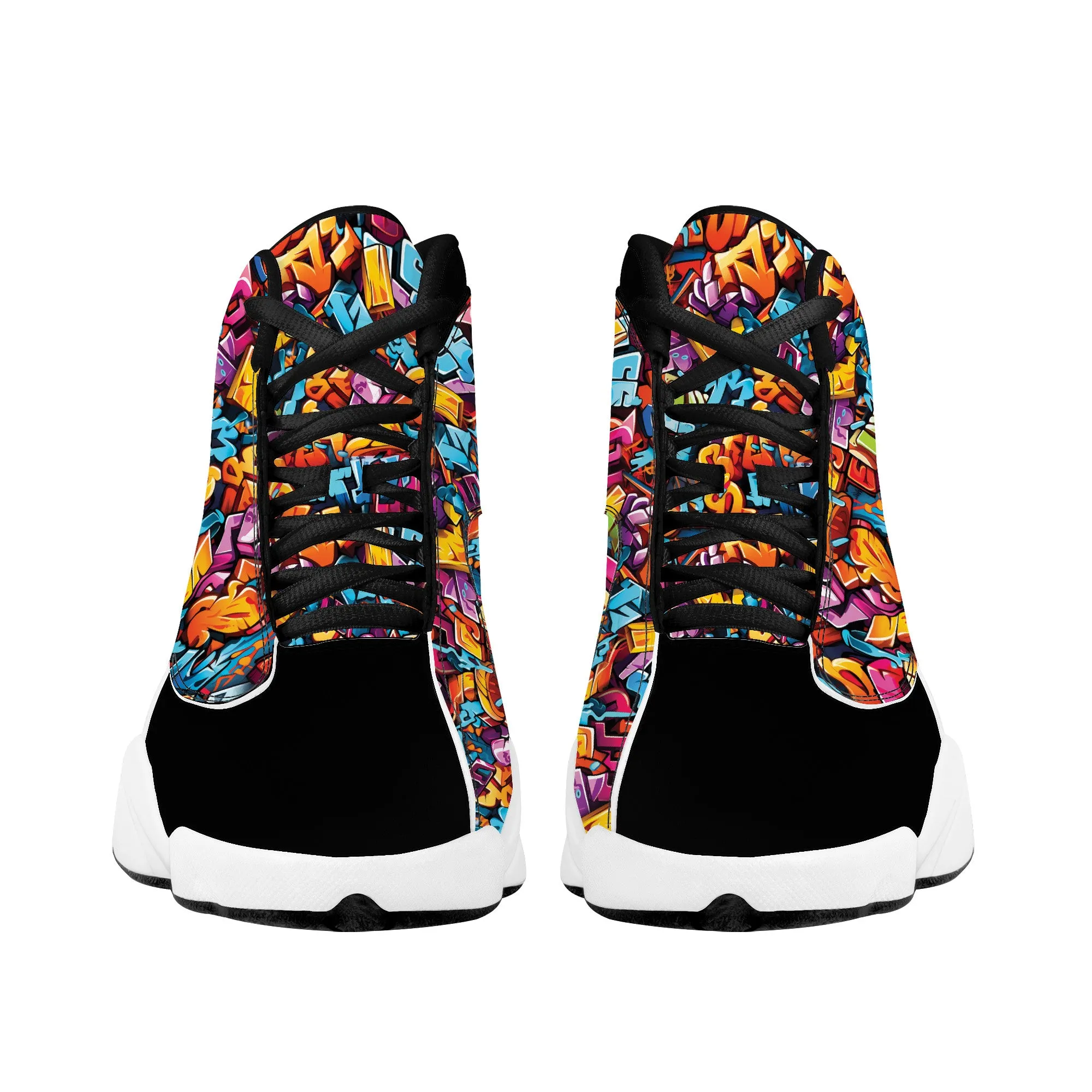 3D Street Art Word Graffiti Design High-Performance Basketball Shoes