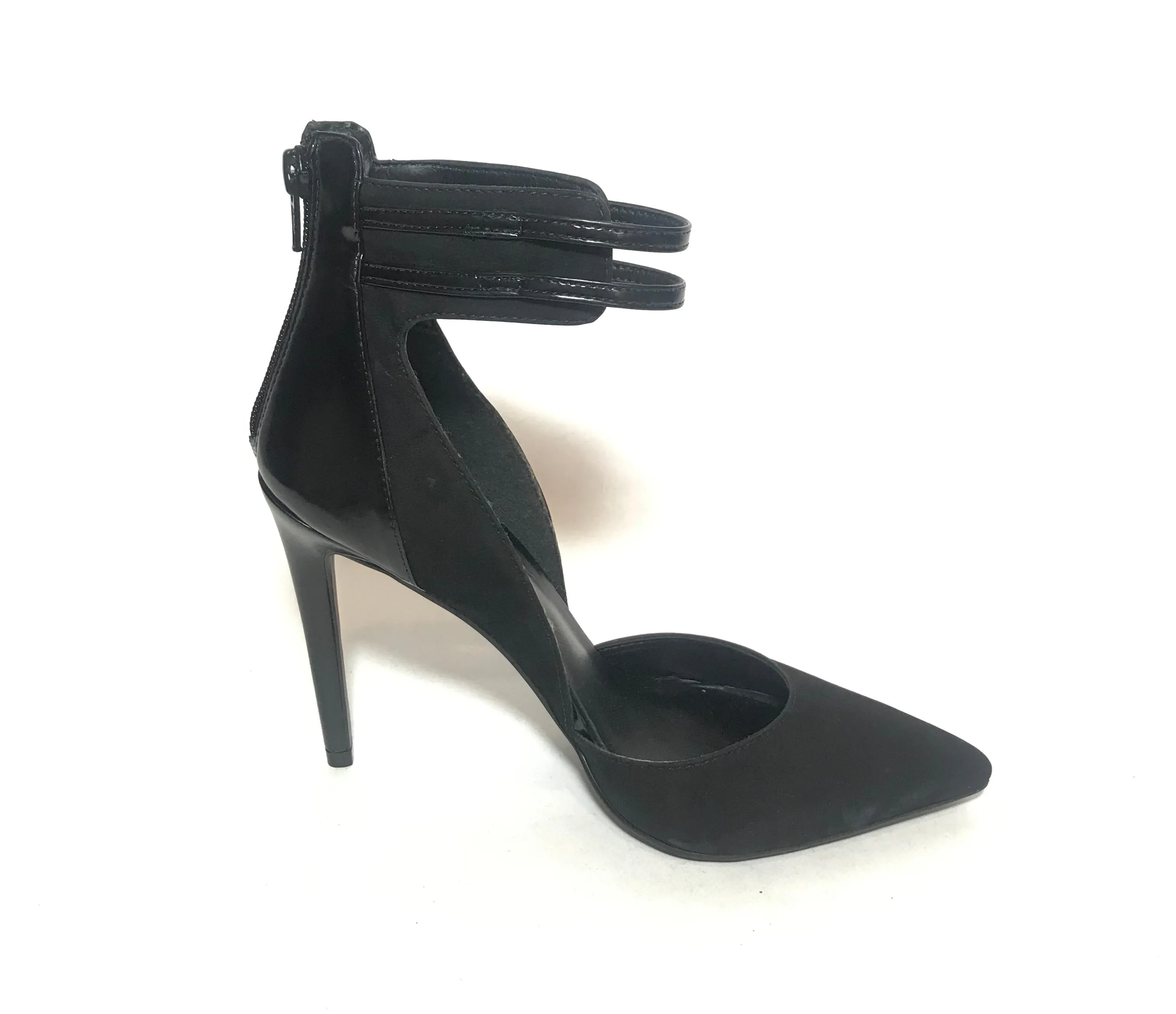 ALDO Black Suede Ankle Strap Pointed Pumps | Like New |