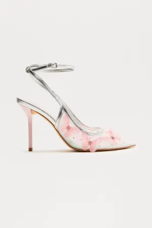 Aries Rhinestone Butterfly Pumps - Pink
