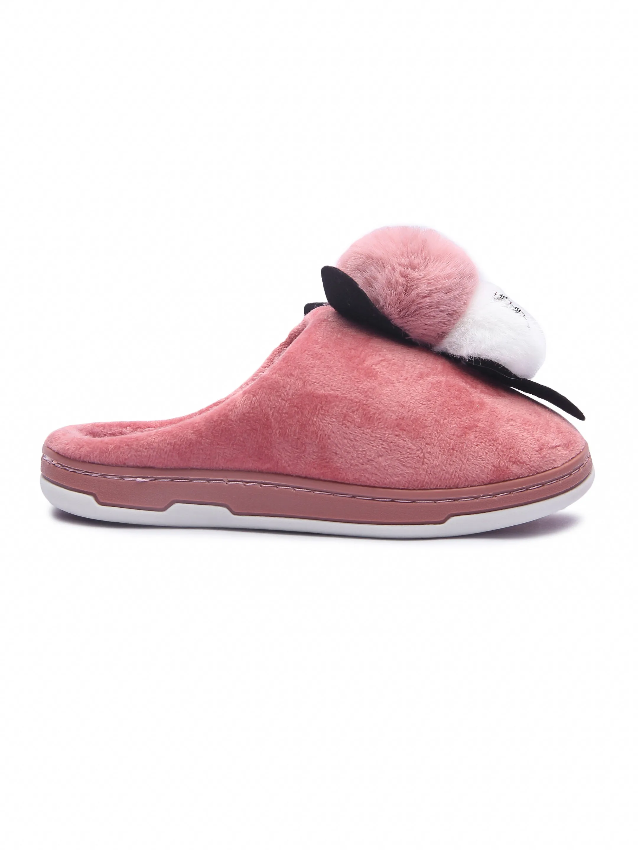 Brauch Women's Pink Bow Kitty Winter Slippers