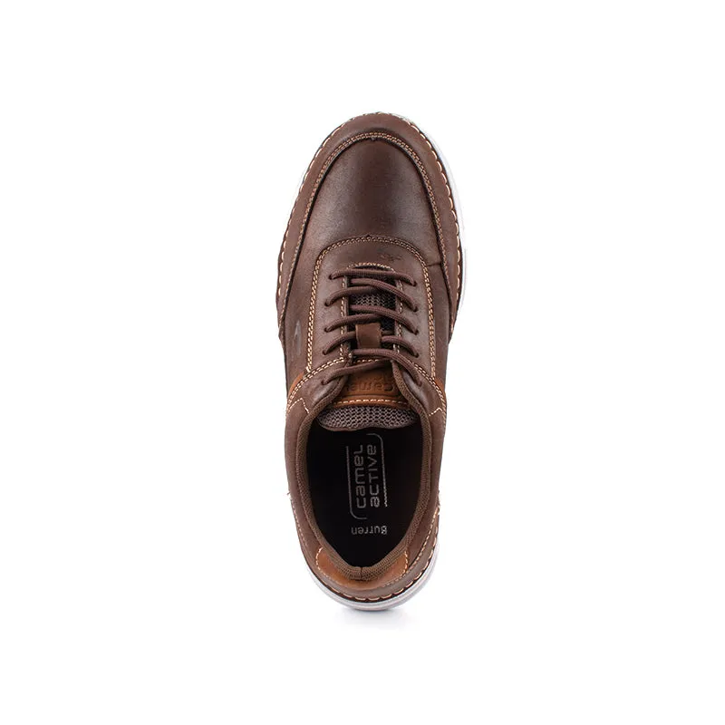 camel active Leather Lace Up Shoes Men Coffee BURREN 852364-RS2-33