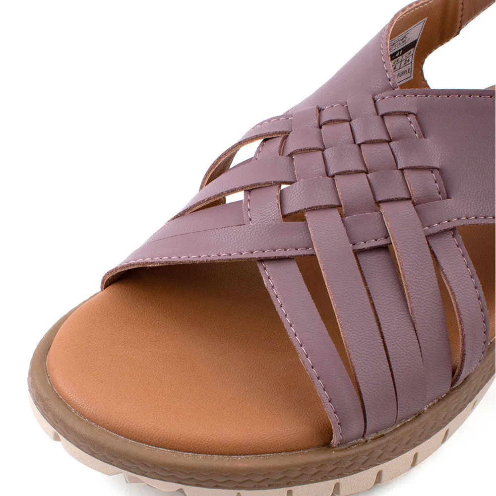 camel active Women Kalissa 3 Slip-On Sandals with slip-on comfort Panel Design Ladies Kalissa 3 -792204-DZ02SV-47-PURPLE