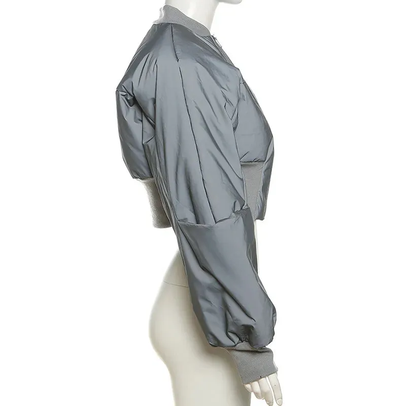 Catch My Reflection Cropped Puffer Jacket