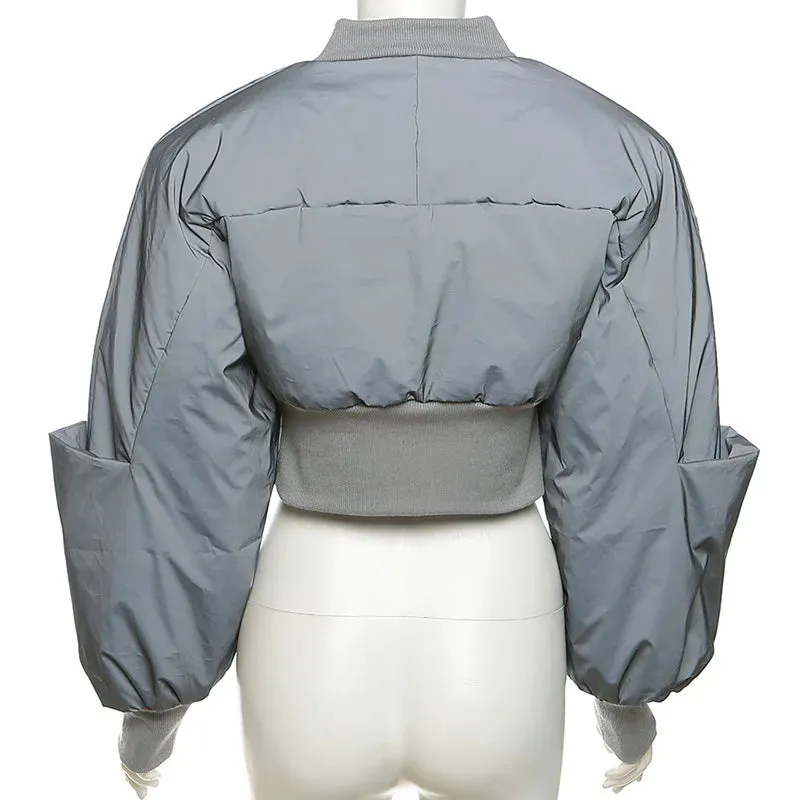 Catch My Reflection Cropped Puffer Jacket