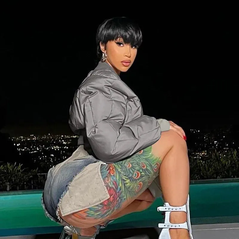 Catch My Reflection Cropped Puffer Jacket