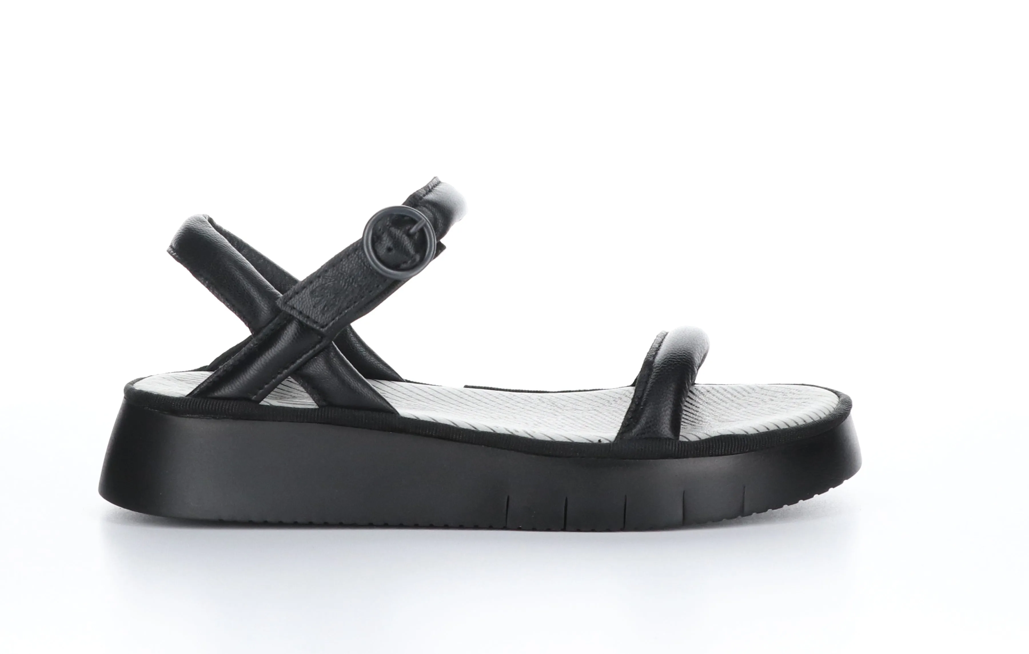 CETO315FLY Mousse Black Strappy Sandals