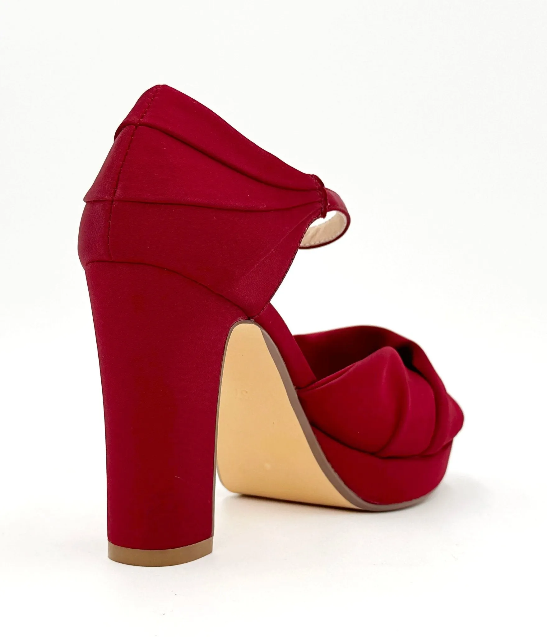 Chelsea Crew Red Satin Gloria Heels