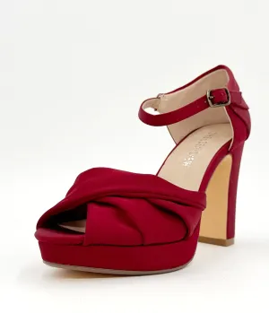 Chelsea Crew Red Satin Gloria Heels