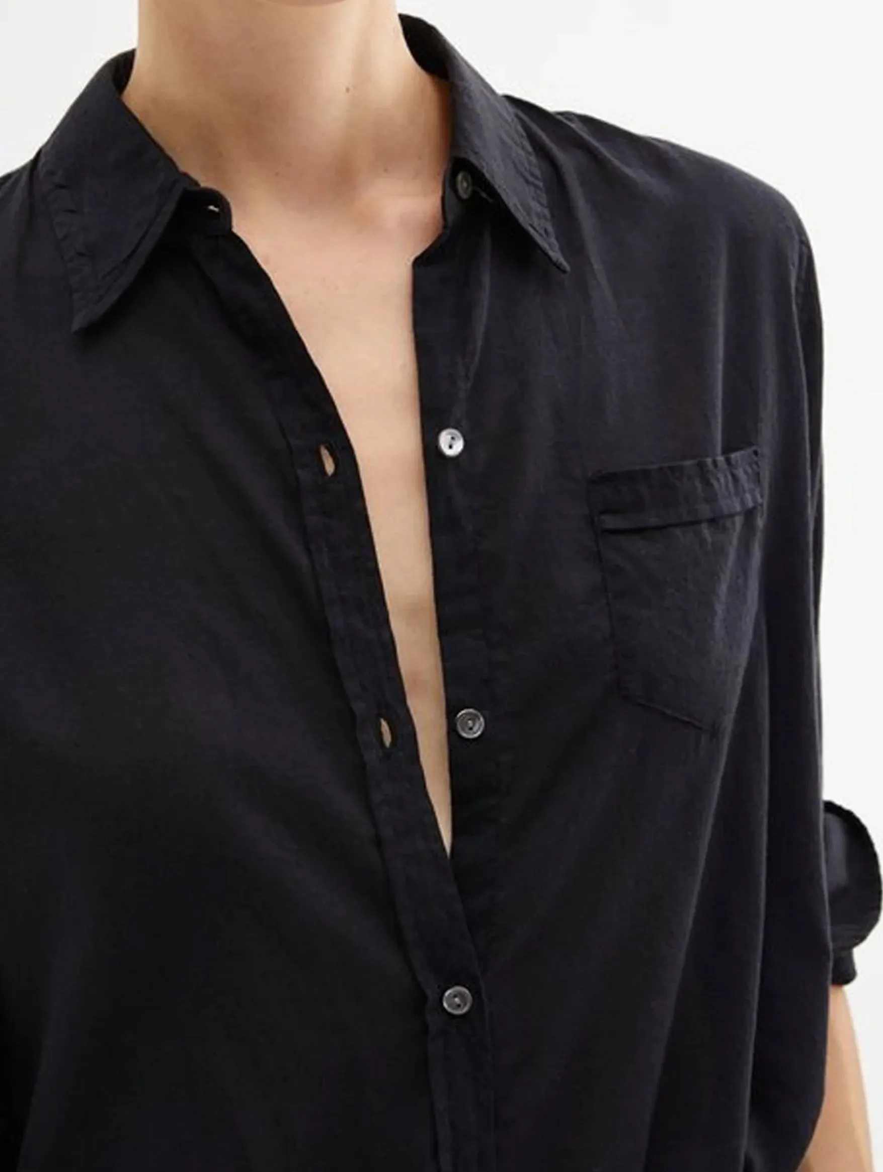 Cotton Voile NL Shirt in Black