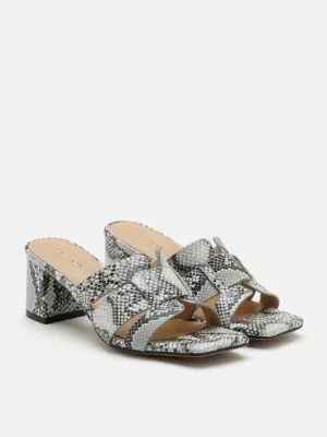 Elmira Snake-Print Leather Heels