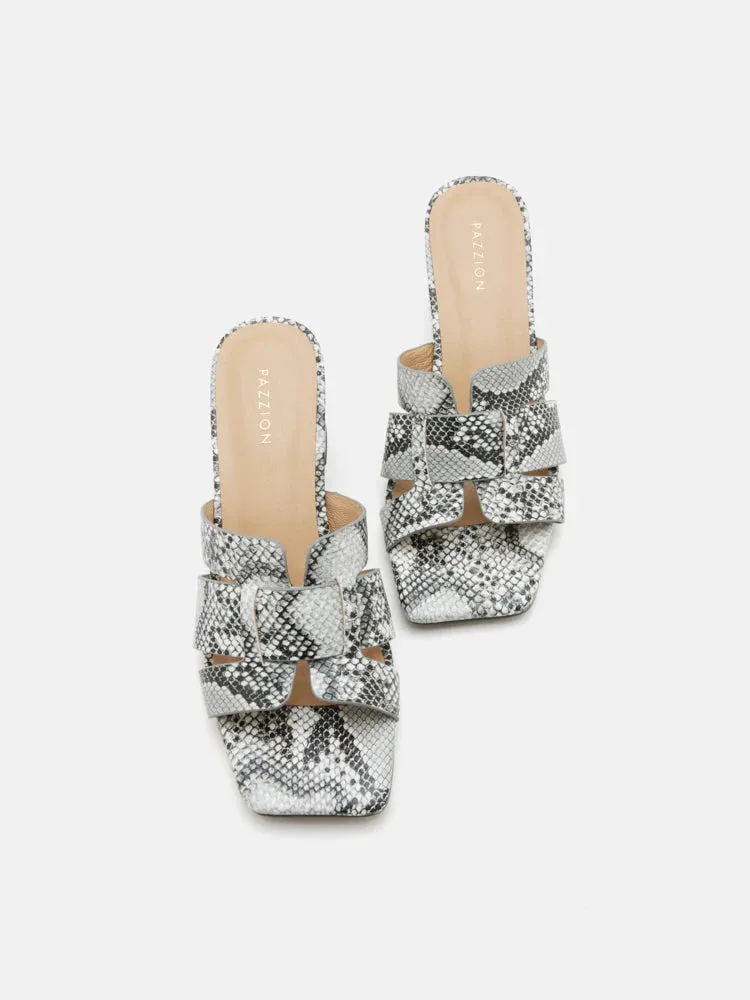 Elmira Snake-Print Leather Heels