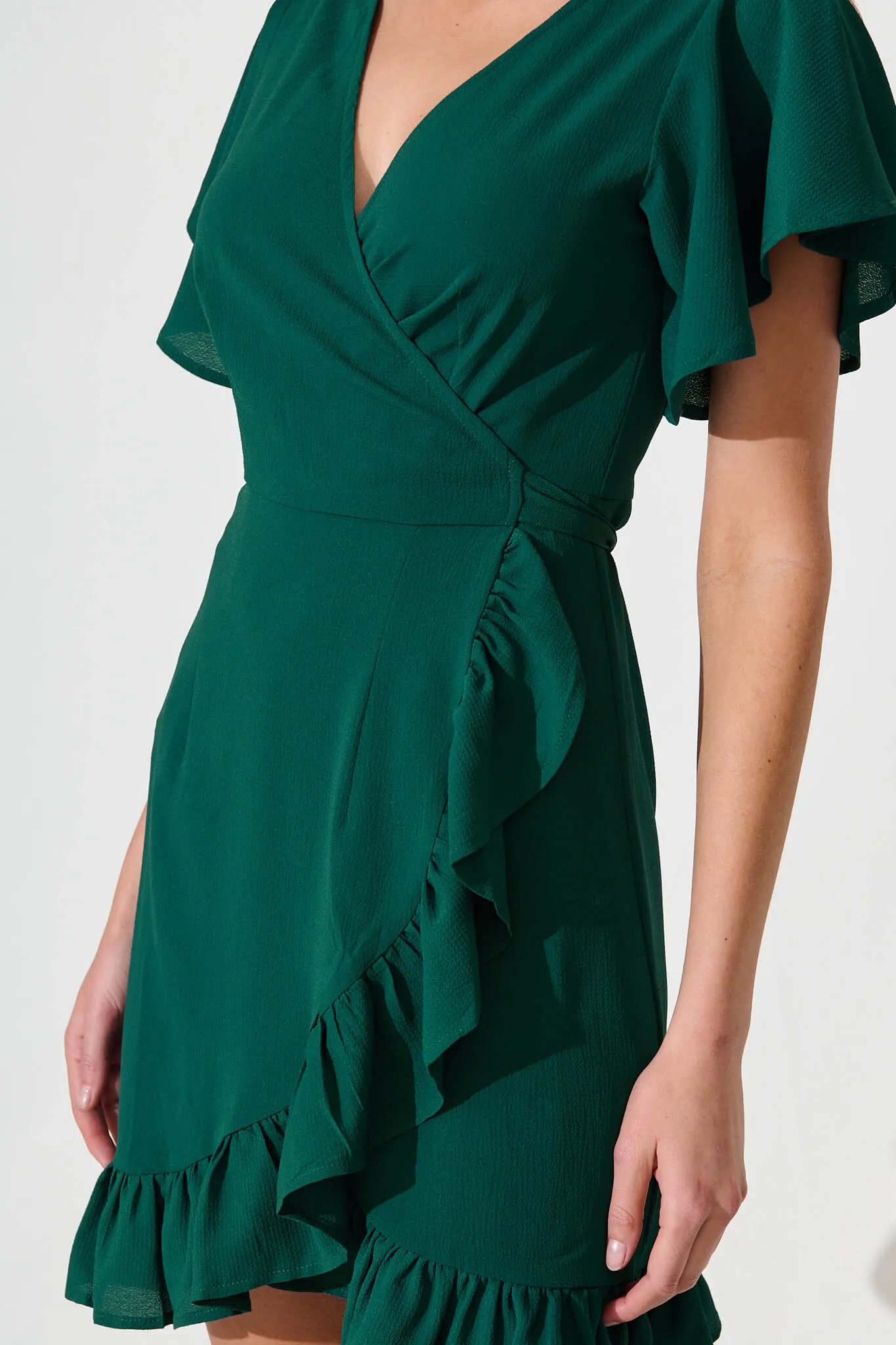 Emerald Wrap Dress - Stylish & Chic