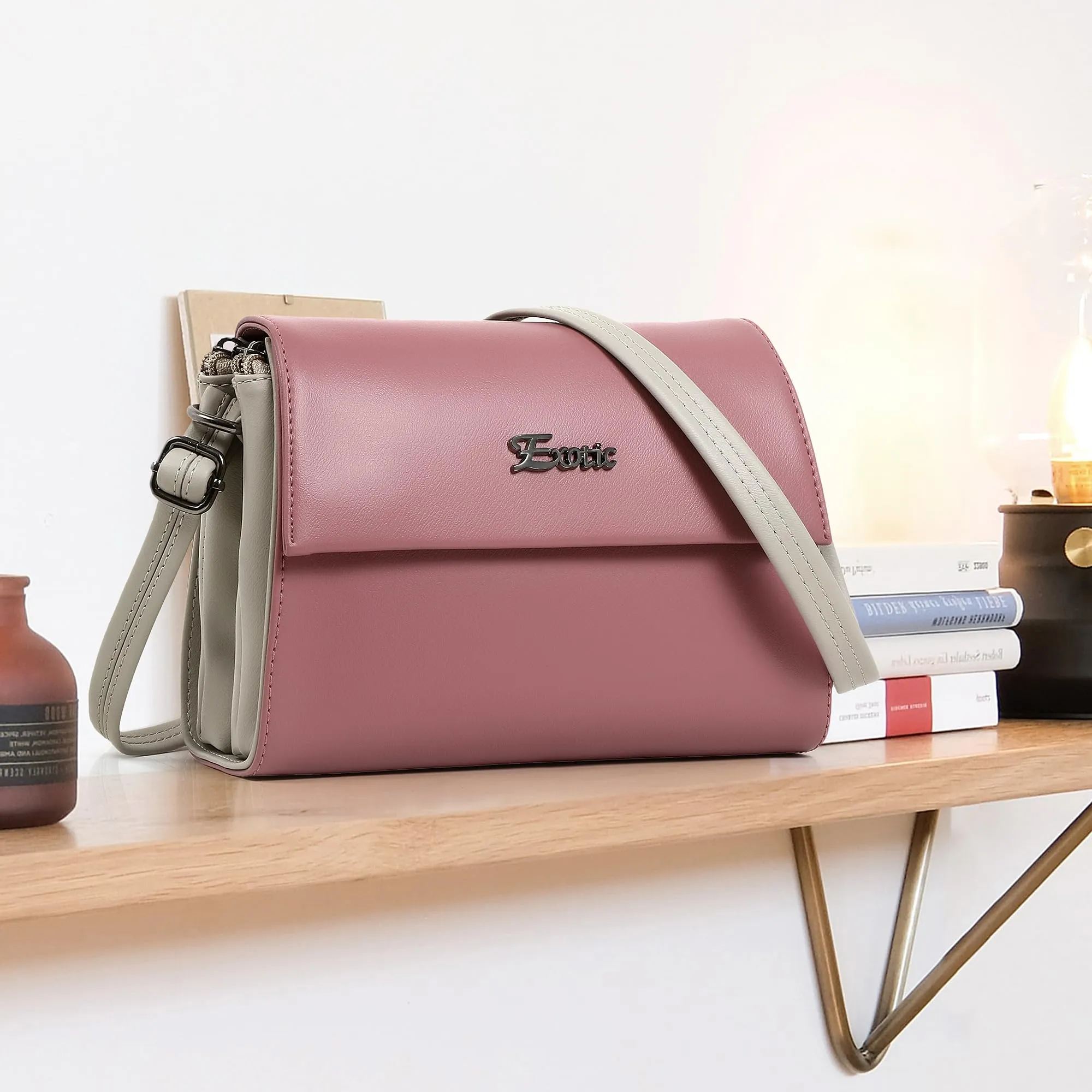 EXOTIC Womens Stylish And Durable Sling Bag (Peach), Pink