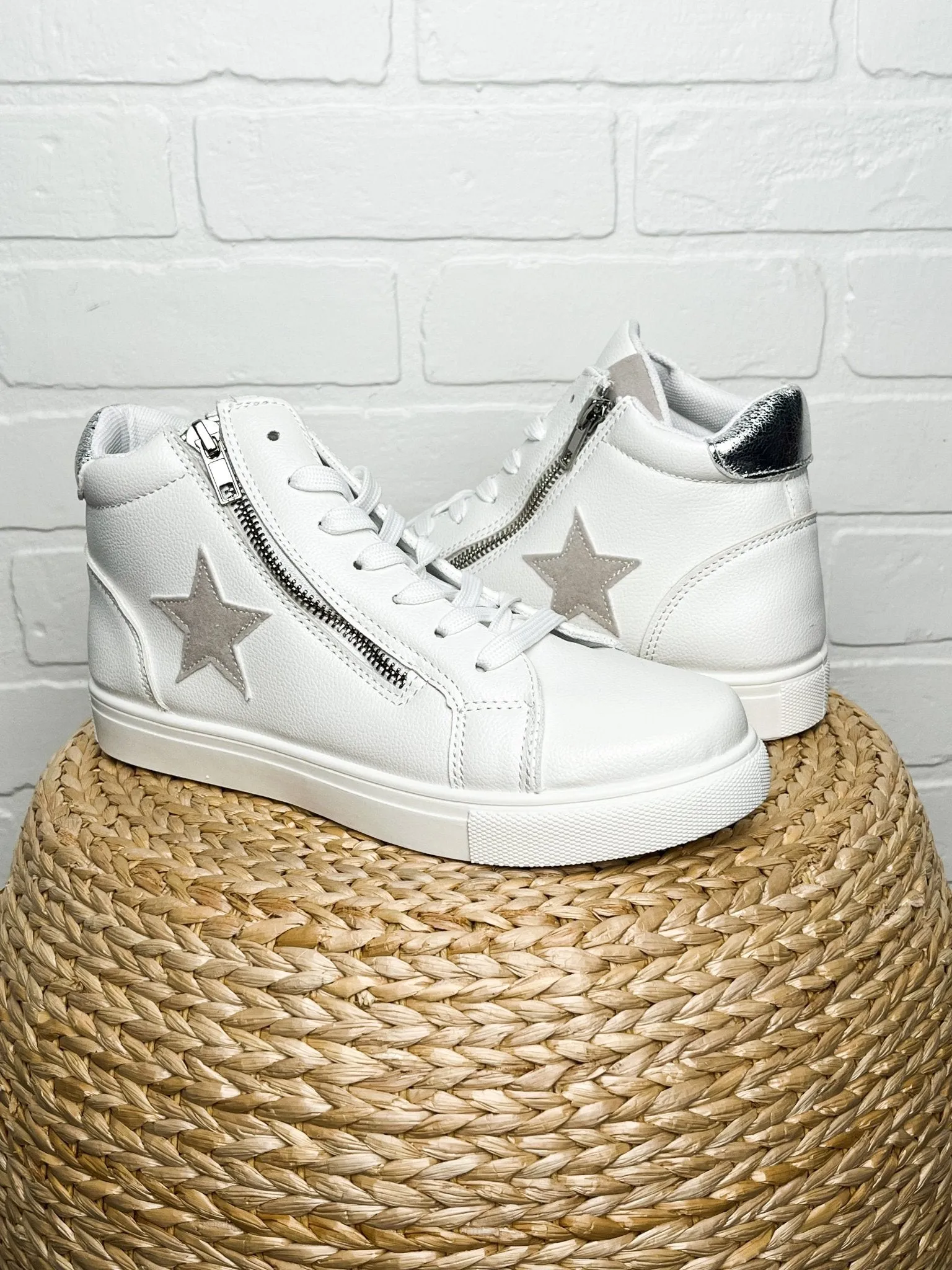 Fast star zip sneakers white