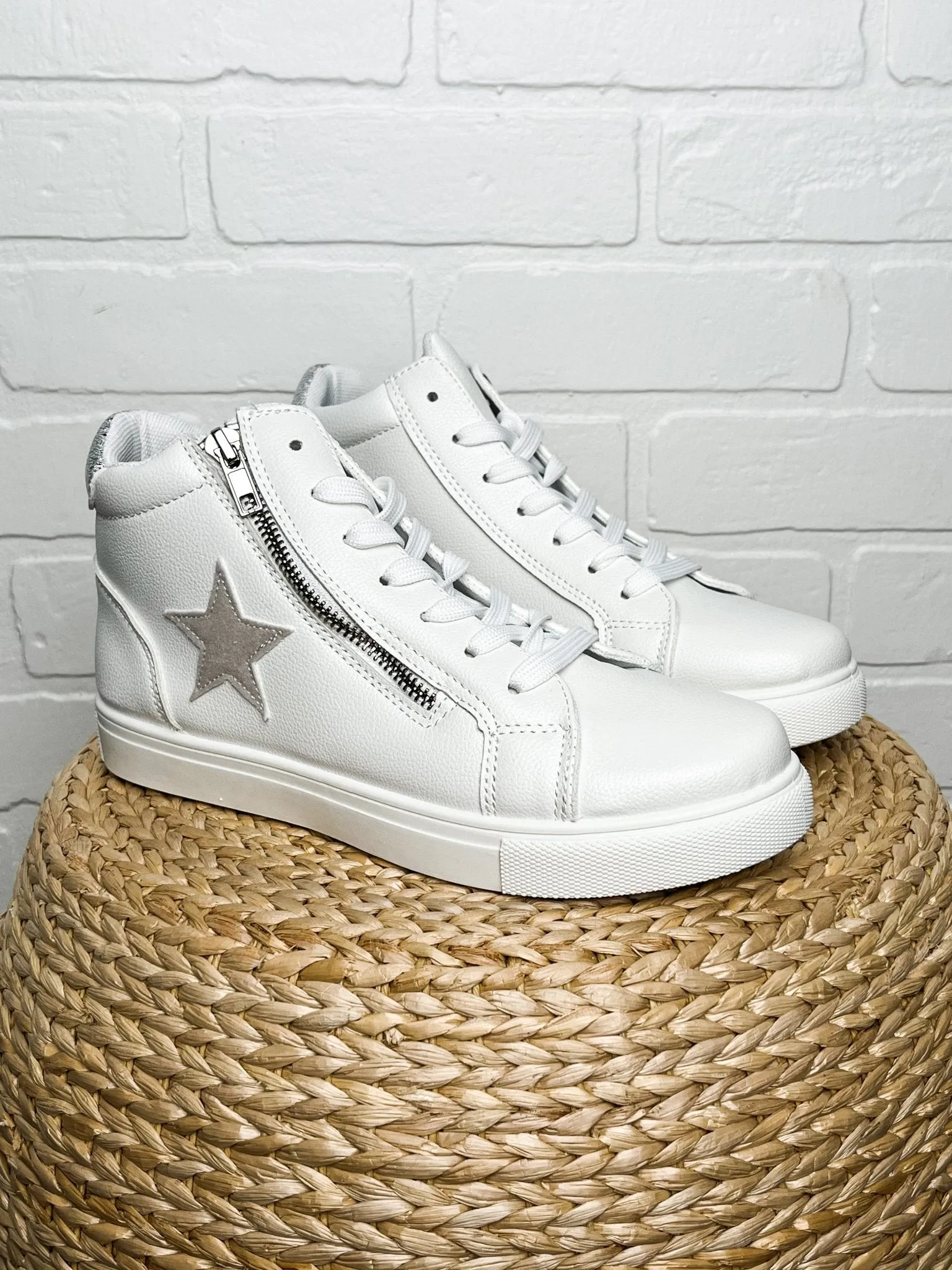 Fast star zip sneakers white