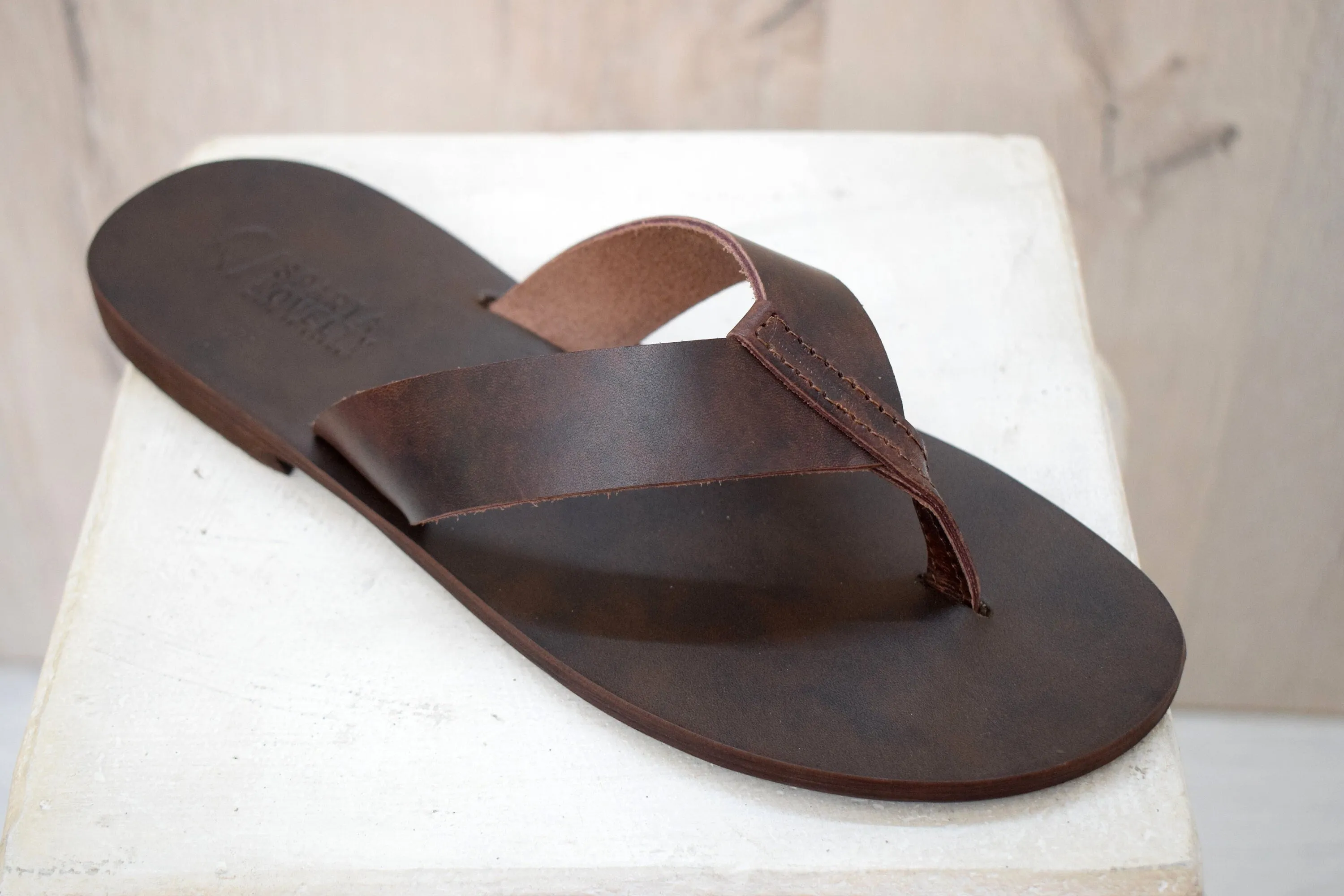 Flip flop Greek Leather sandals Men, brown Color, Gift For Men, Handmade Sparta High Quality Genuine Leather sandals,