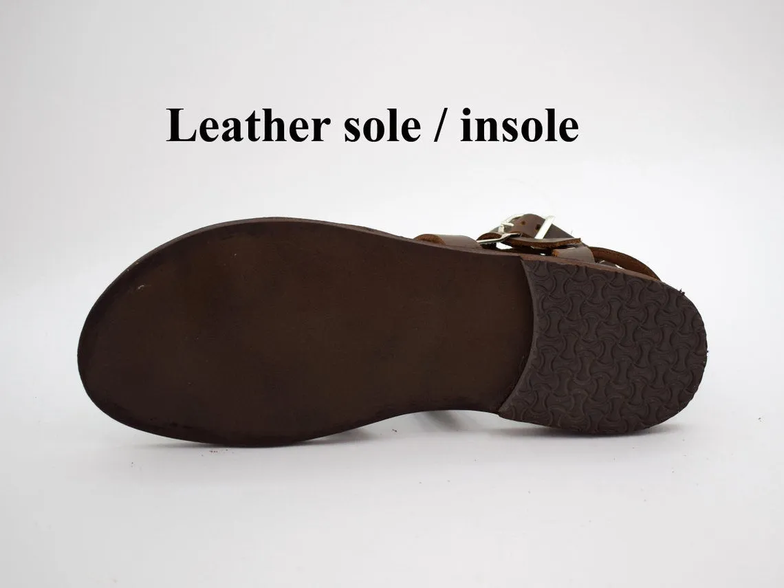 Flip flop Greek Leather sandals Men, brown Color, Gift For Men, Handmade Sparta High Quality Genuine Leather sandals,