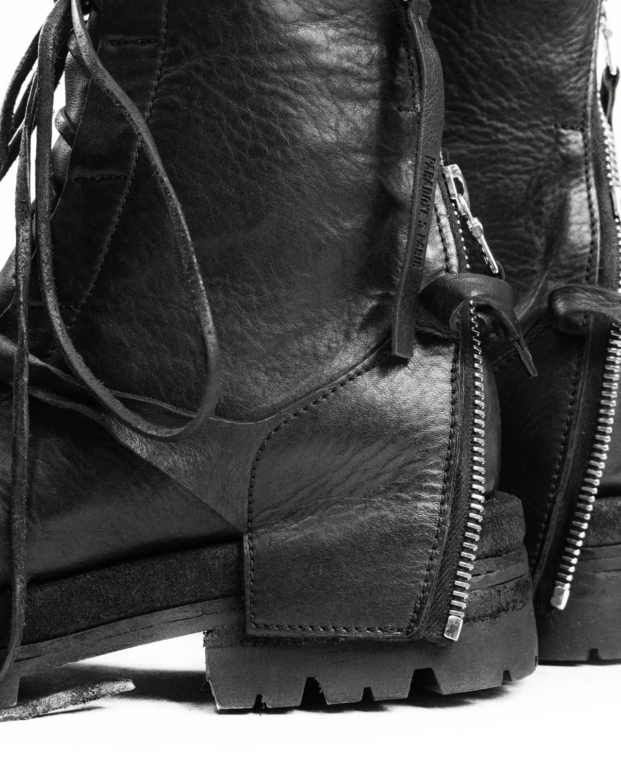 FRACTURE LEATHER COMBAT BOOTS