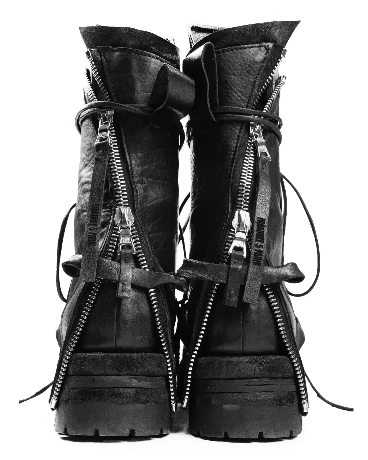 FRACTURE LEATHER COMBAT BOOTS