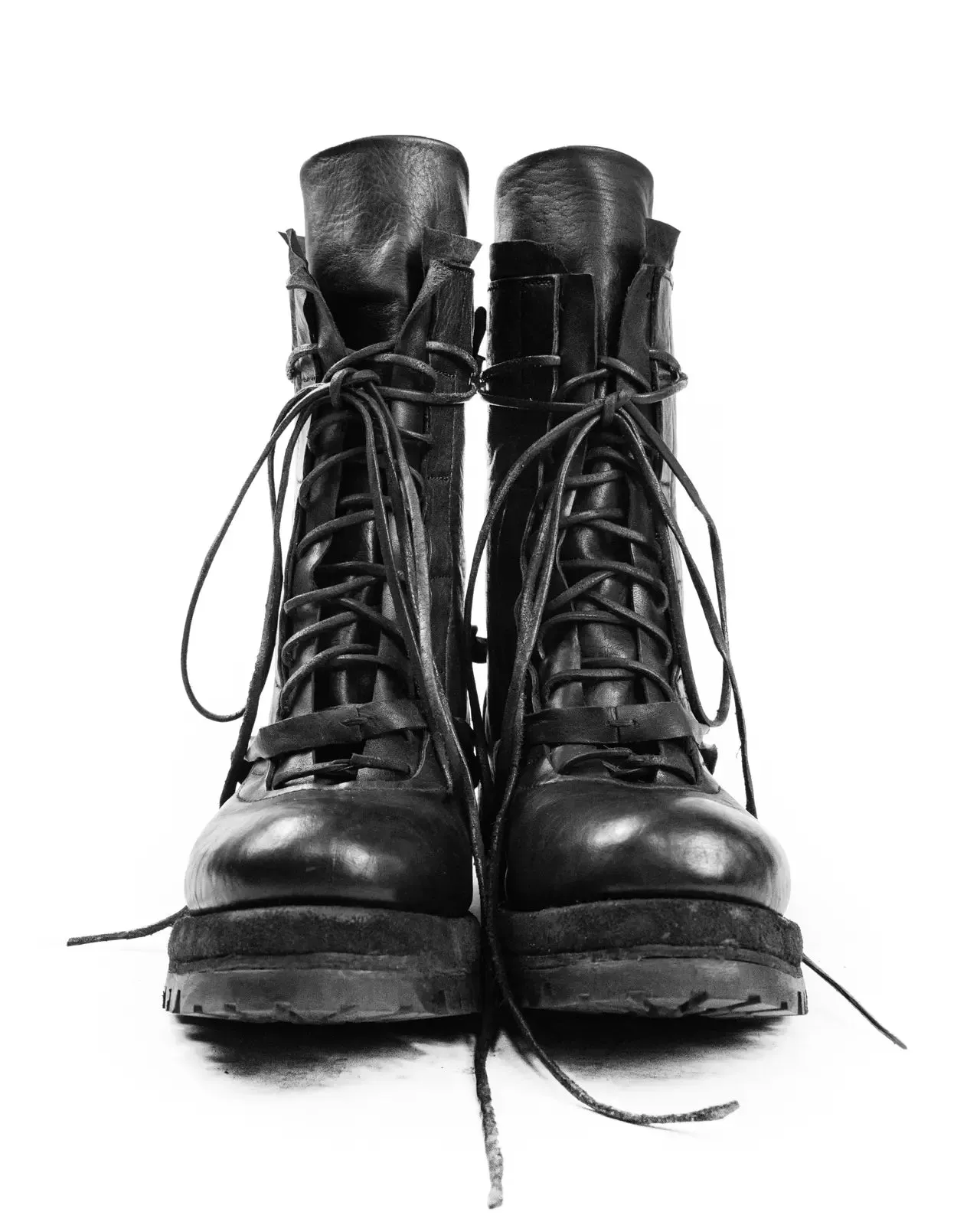 FRACTURE LEATHER COMBAT BOOTS