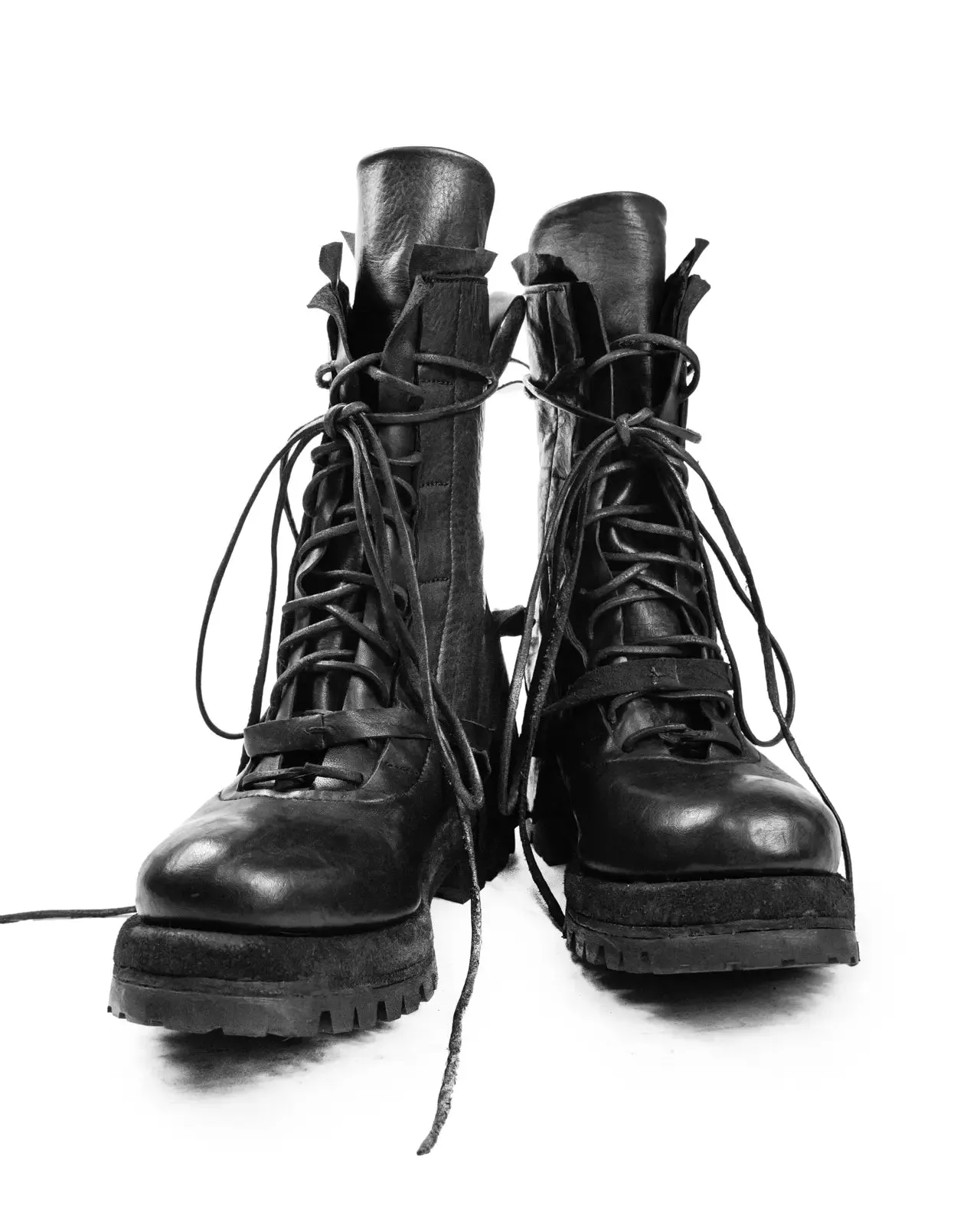 FRACTURE LEATHER COMBAT BOOTS