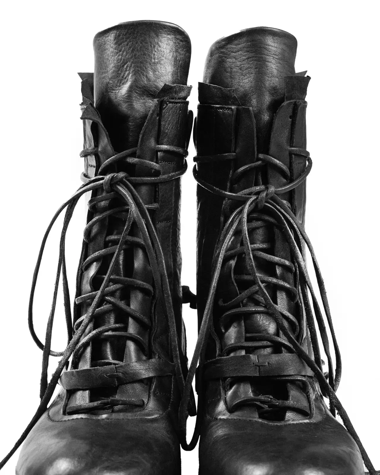 FRACTURE LEATHER COMBAT BOOTS