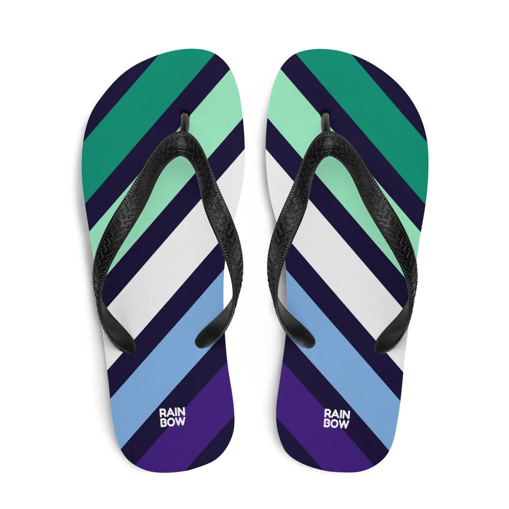 Gay Men's Diagonal Stripes Flip-Flops