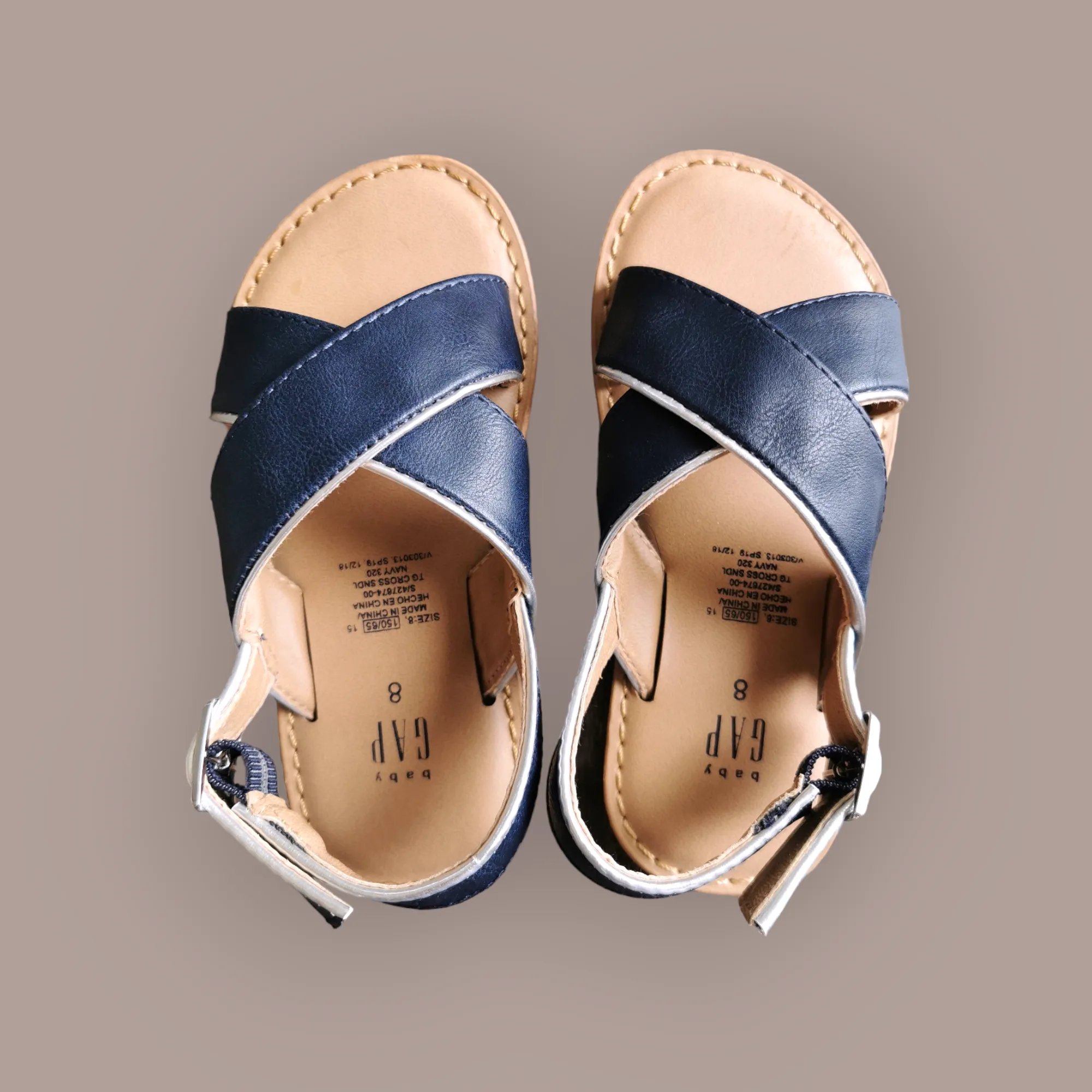 GIRL SIZE 8 TODDLER - GAP Kids, Navy Blue Dress Sandals EUC B12