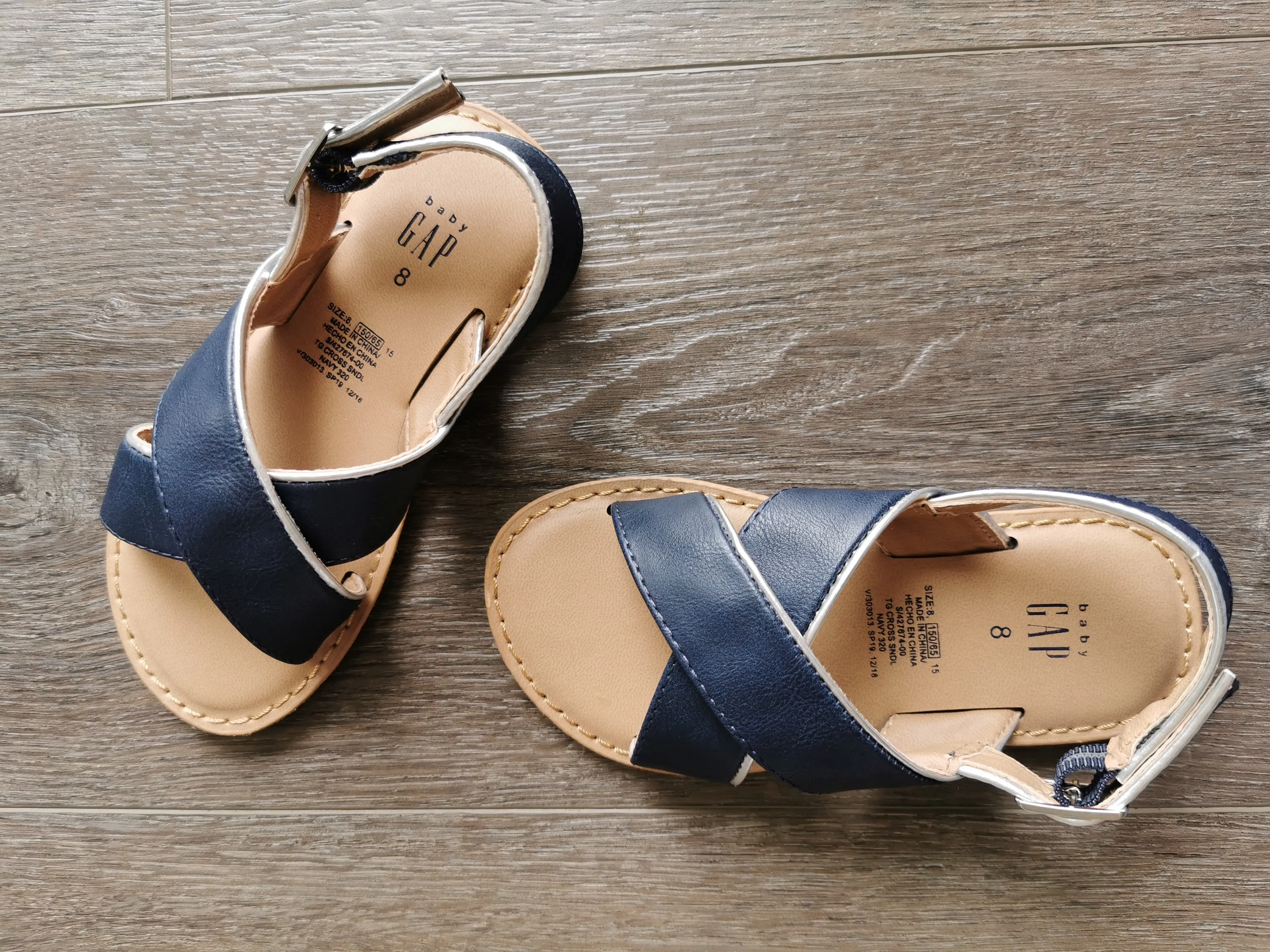 GIRL SIZE 8 TODDLER - GAP Kids, Navy Blue Dress Sandals EUC B12