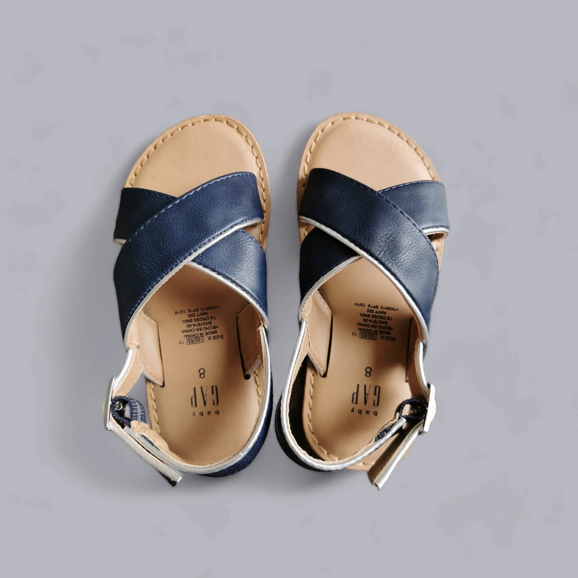 GIRL SIZE 8 TODDLER - GAP Kids, Navy Blue Dress Sandals EUC B12