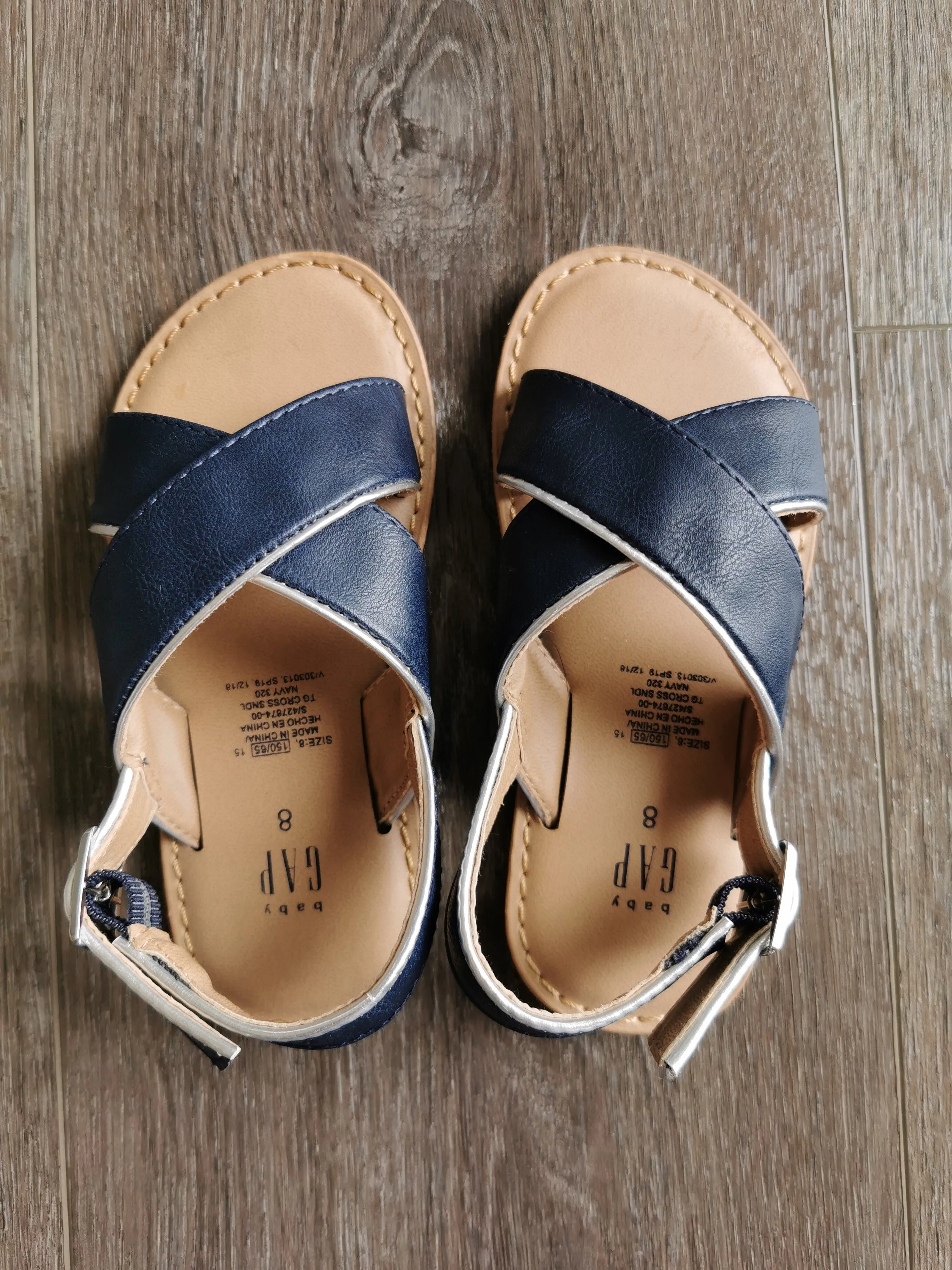 GIRL SIZE 8 TODDLER - GAP Kids, Navy Blue Dress Sandals EUC B12