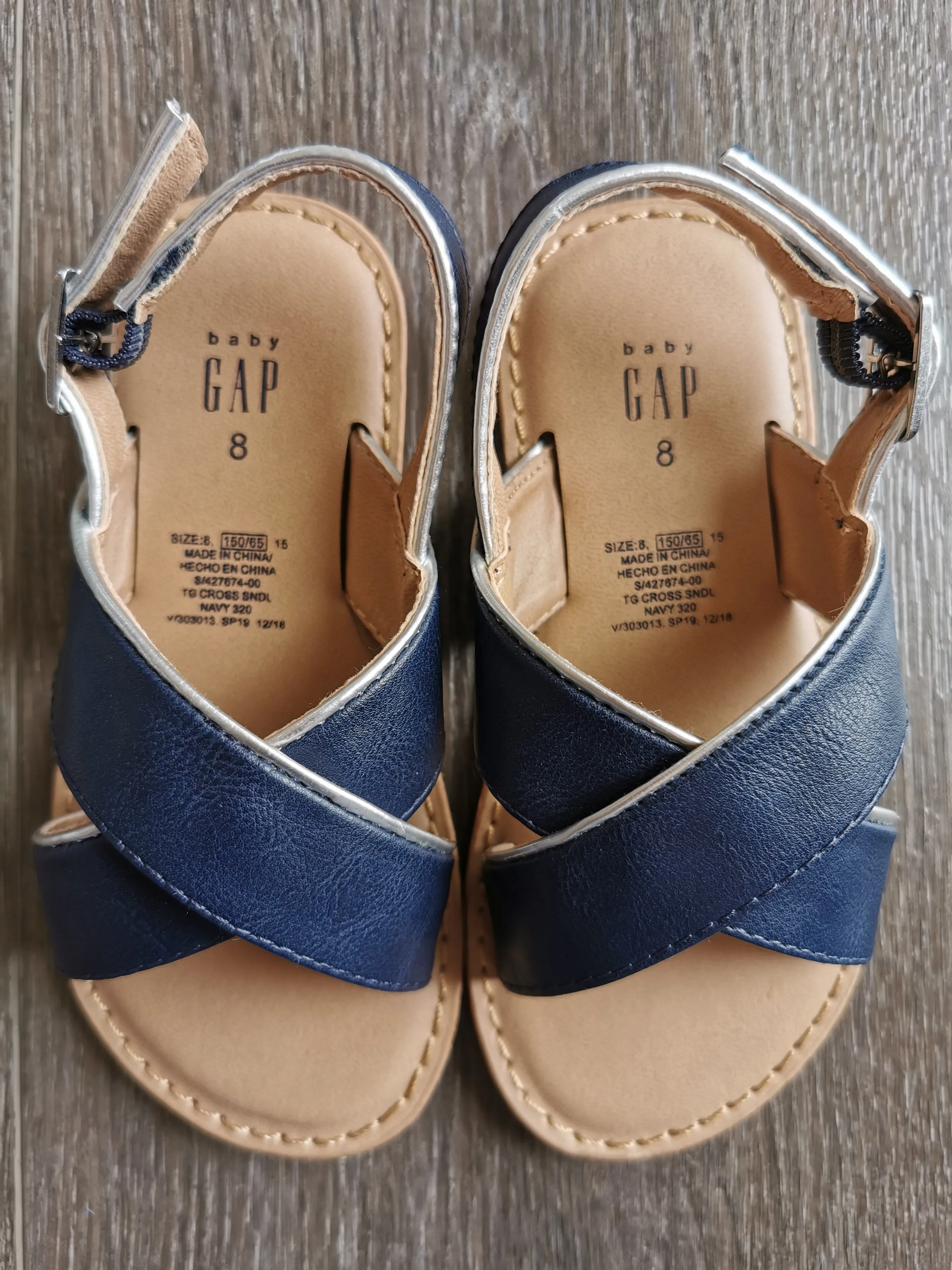 GIRL SIZE 8 TODDLER - GAP Kids, Navy Blue Dress Sandals EUC B12