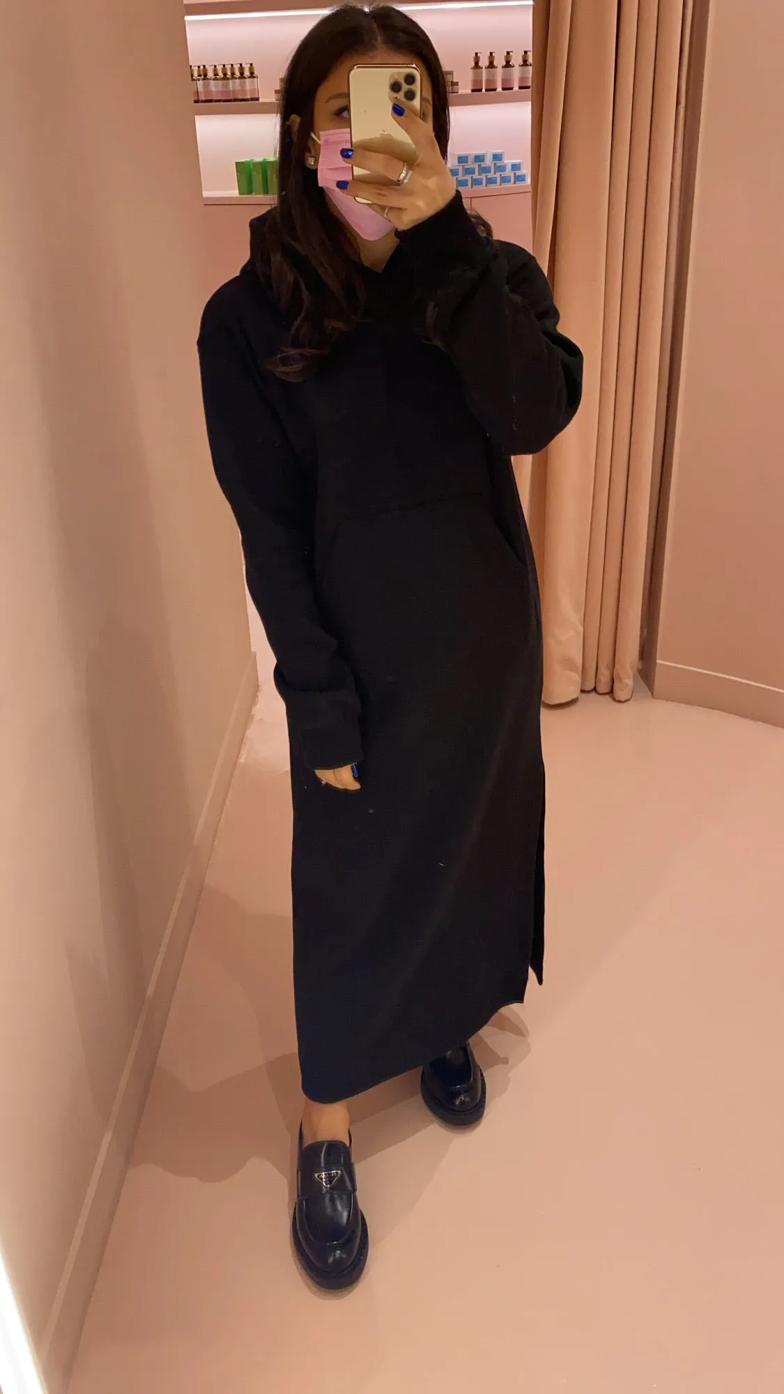 Hoodie Dress with Side Slit