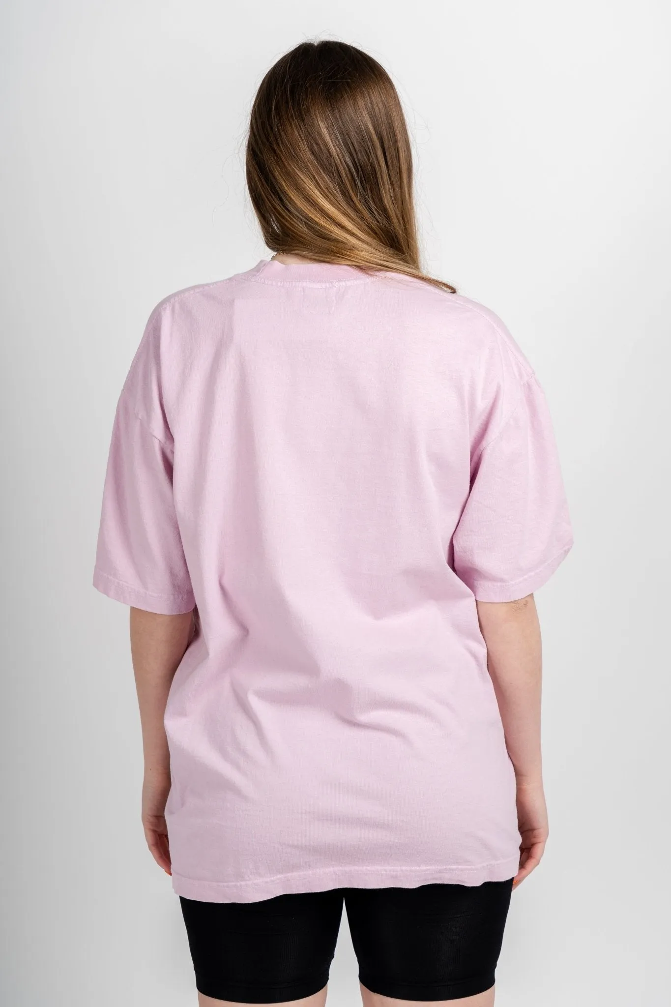 Little things make big things happen oversized graphic tee pink