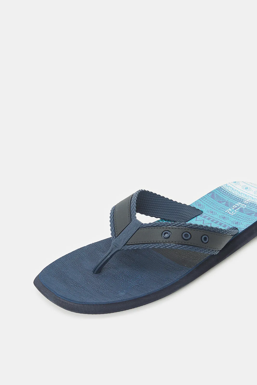 Men Navy Toe Post Flip Flop
