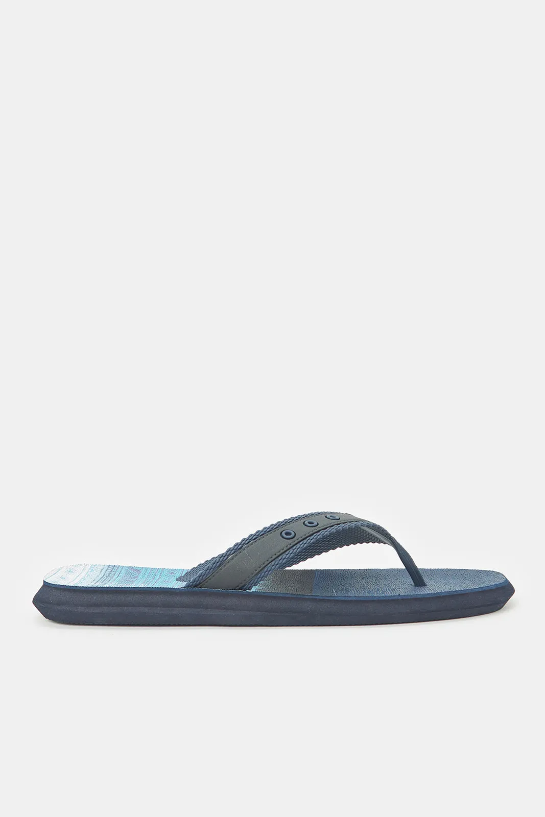 Men Navy Toe Post Flip Flop