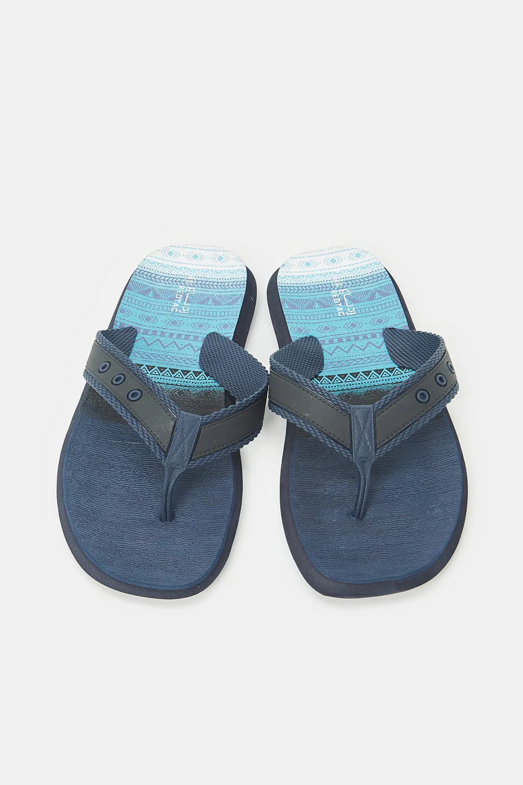 Men Navy Toe Post Flip Flop