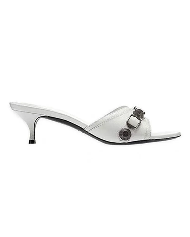 Metal Design Stylish Tapered Heel Sandals