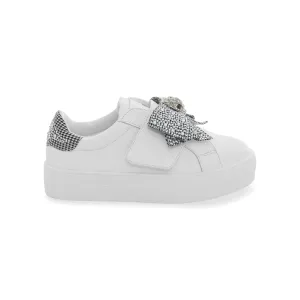Mini Laney Bow Sneaker - Big Kid White
