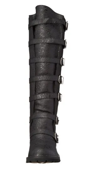 Multi-Buckle Knee High Boots