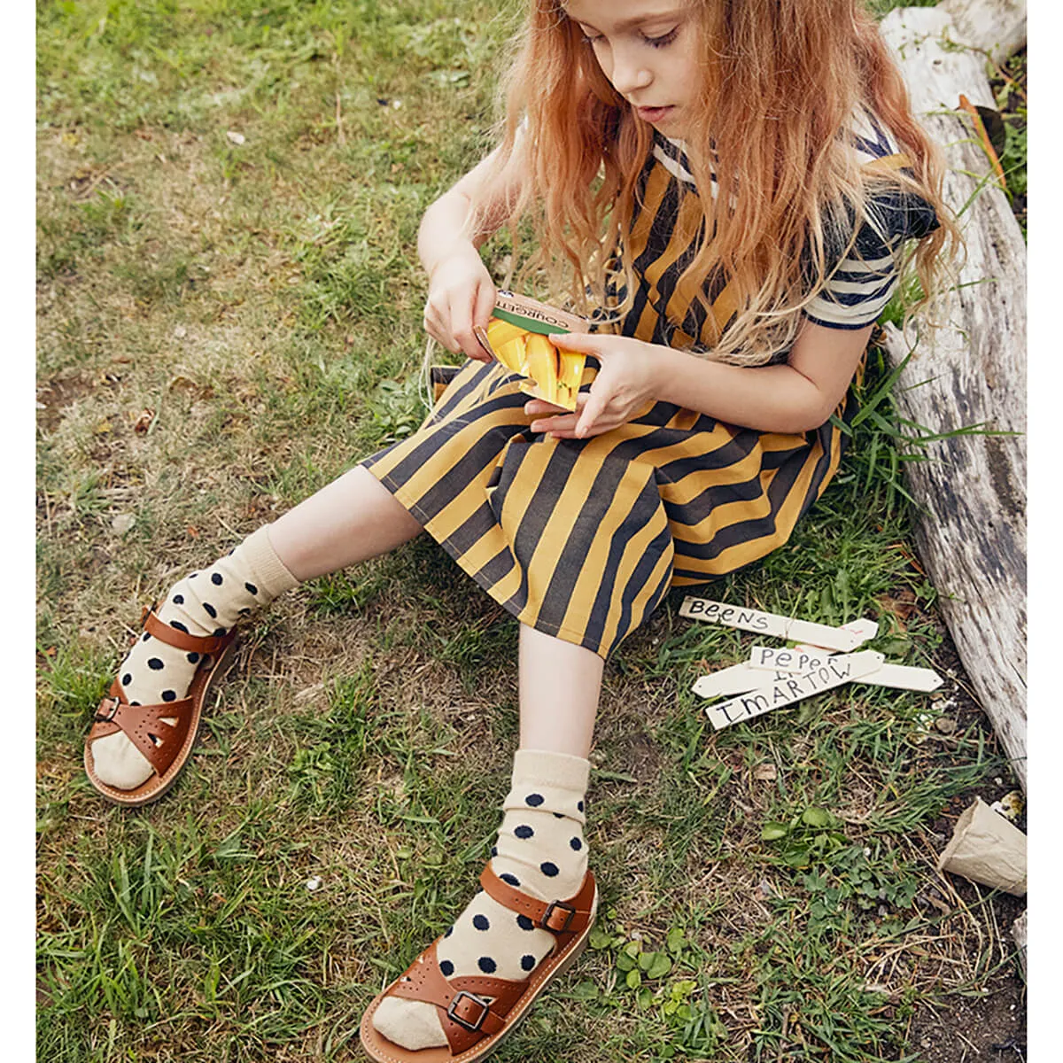 Pearl Sandals in Chestnut Brown Leather by Young Soles