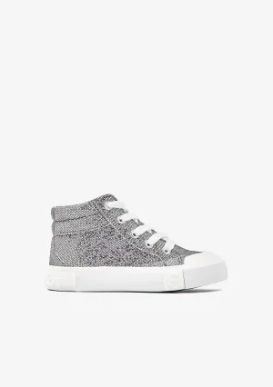 Pewter Glitter High Top Sneakers