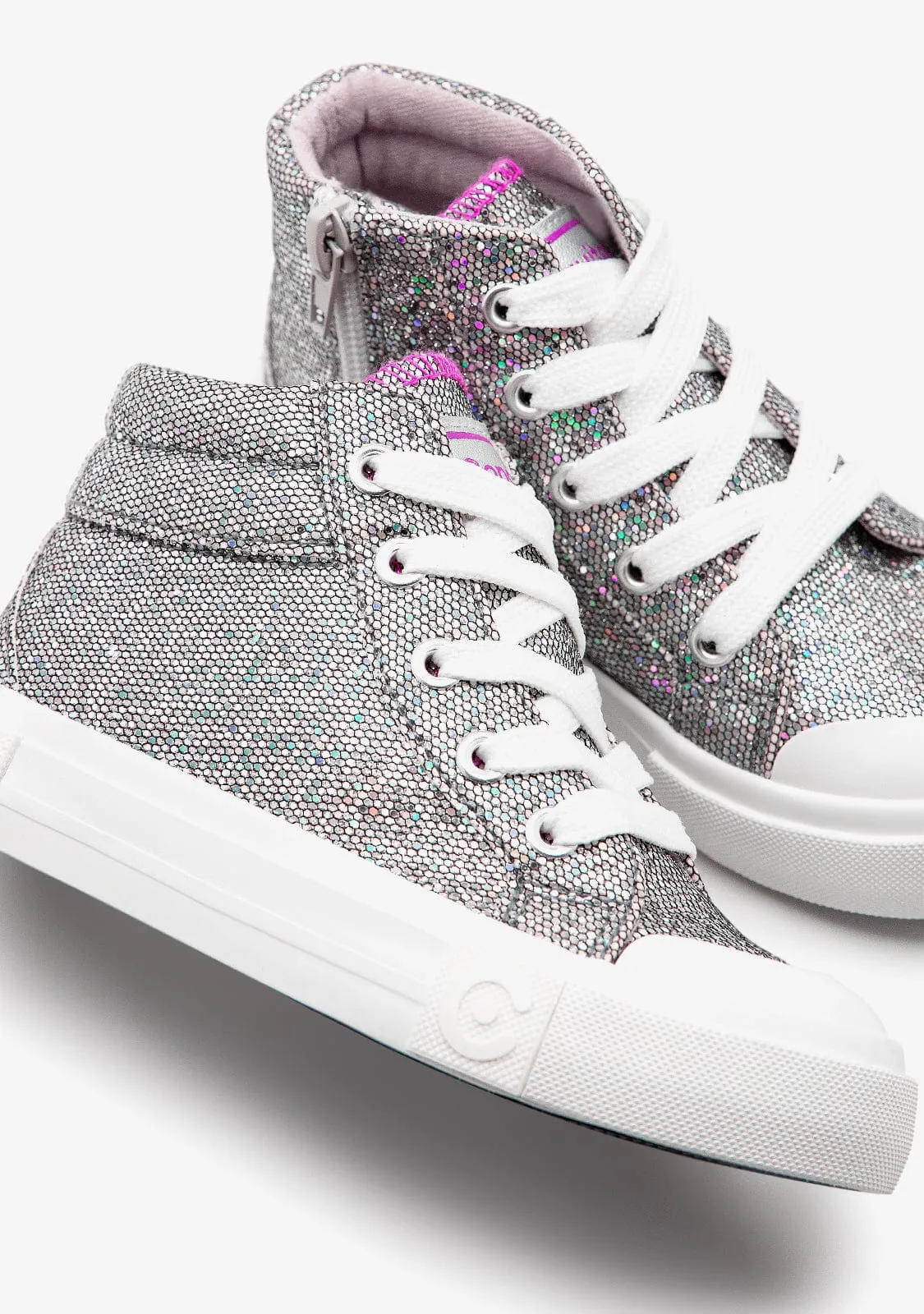 Pewter Glitter High Top Sneakers