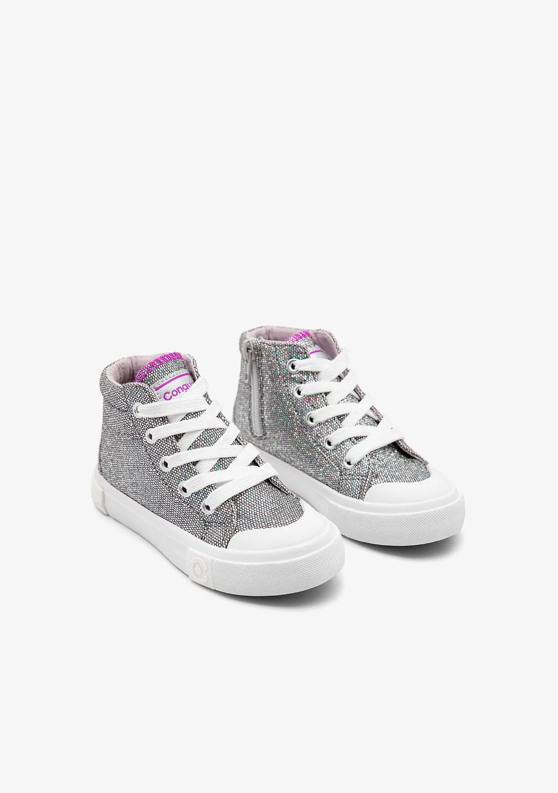 Pewter Glitter High Top Sneakers