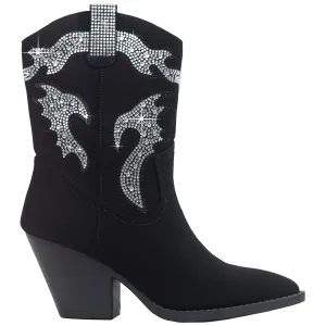 Pomona - Embellished Western Stacked Heel Cowgirl Boots