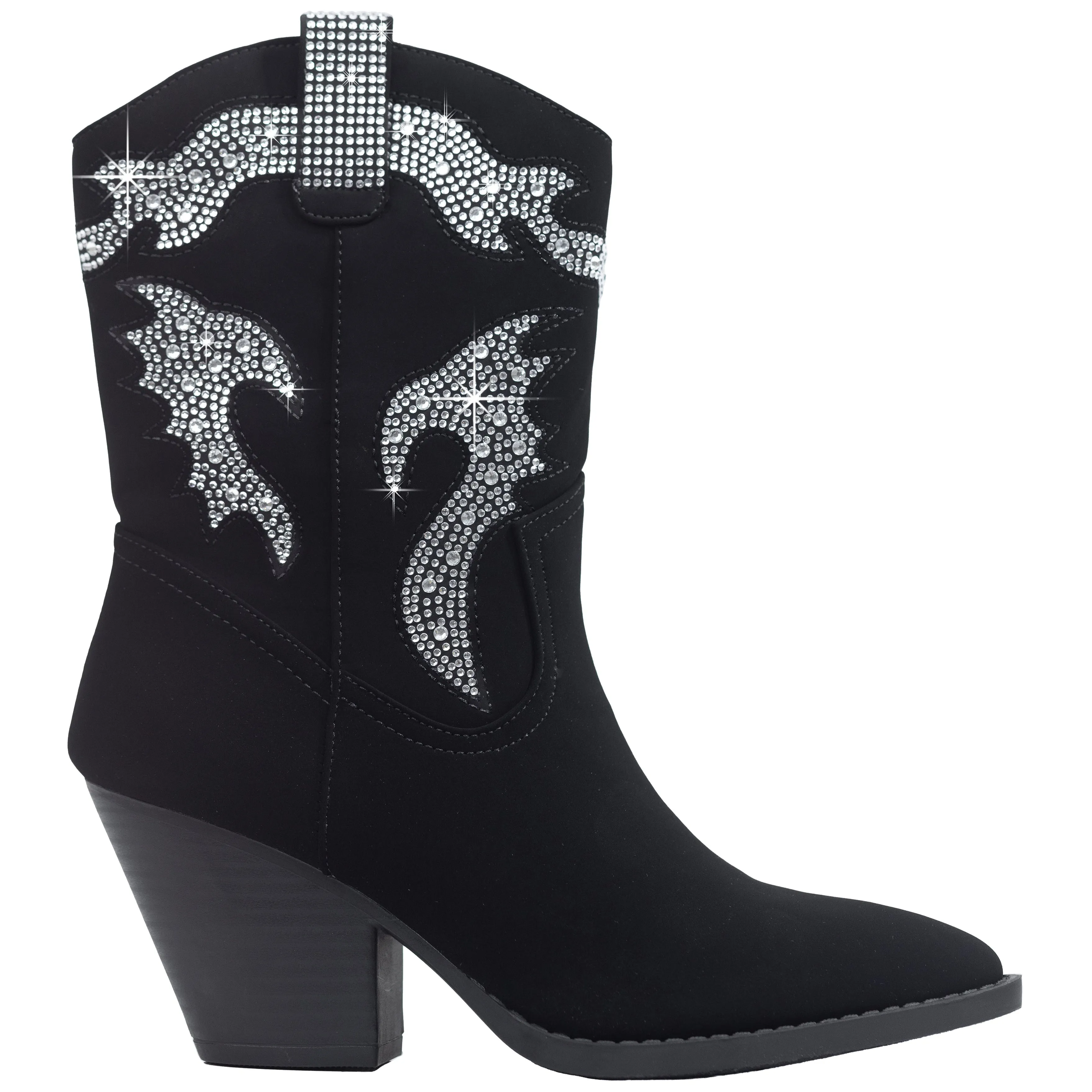 Pomona - Embellished Western Stacked Heel Cowgirl Boots